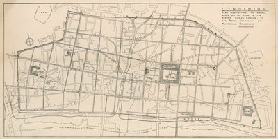 Carte du modèle de Londres romain exposé dans la crypte de All-Hallows-by-the-Tower - English School