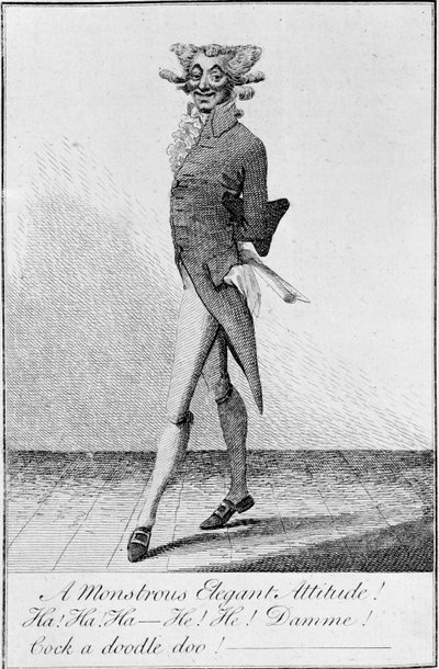 Une attitude monstrueusement élégante ! 1790 (eau-forte) - English School