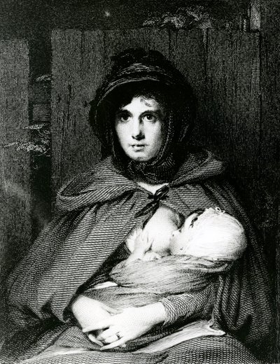 Une mère allaitant son bébé - English School