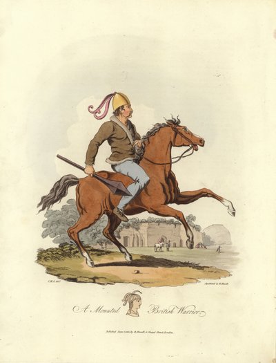 Un guerrier britannique monté - English School