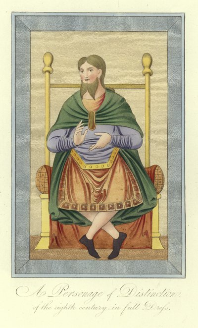 Un personnage de distinction du 8ème siècle en grande tenue - English School