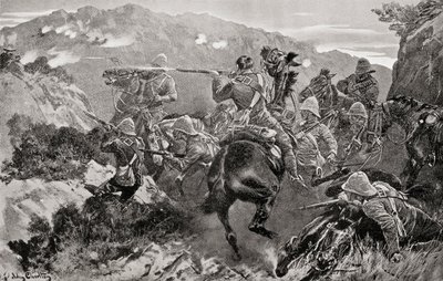 Un piquet du 13e Hussards surpris près de la rivière Tugela, Hussar Hill, KwaZulu-Natal pendant la seconde guerre des Boers, de 