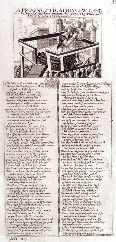 Une prédiction sur W. Laud, ancien évêque de Canterbury, écrite en 1641, qui s