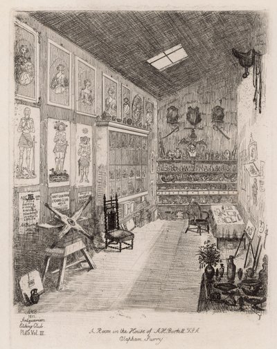 Une pièce dans la maison de A H Burkitt, Clapham, Surrey - English School