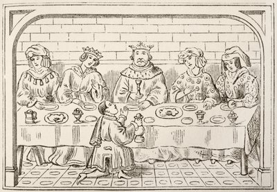 Un banquet royal, extrait de The National and Domestic History of England par William Hickman Smith Aubrey (1858-1916) publié à Londres, vers 1890 - English School