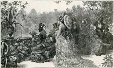 Un croquis de la garden-party de Sa Majesté, Buckingham Palace, depuis la terrasse de la maison d