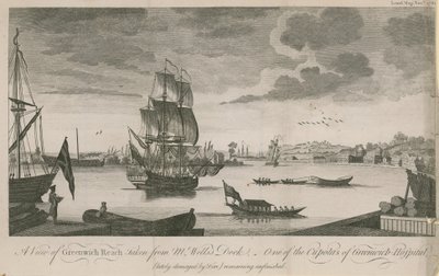 Vue de Greenwich Reach, prise du quai de M. Wells - English School