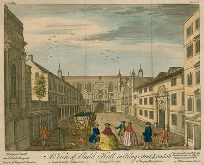 Vue du Guildhall dans King Street, Londres - English School