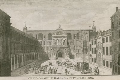Vue du Guildhall de la Ville de Londres - English School