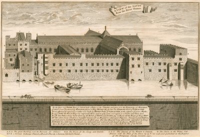Vue du Savoy, Londres, depuis la Tamise - English School