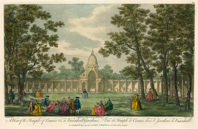 Vue du Temple de Comus dans les jardins de Vauxhall, Londres - English School