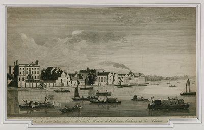 Vue prise près de la maison de M. Smith à Battersea, regardant vers la Tamise - English School