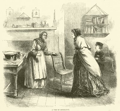 Une visite de condoléances (gravure) - English School