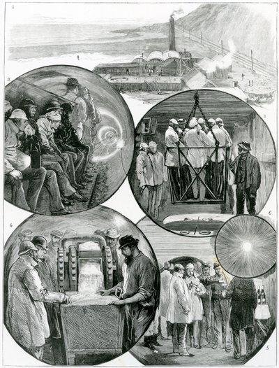 Visite au tunnel sous la Manche, illustration de The Graphic 4 mars 1882 - English School