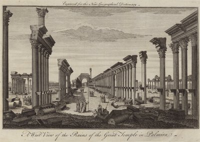 Vue ouest des ruines du Grand Temple à Palmyre - English School