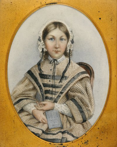 Jeune Florence Nightingale dans un cadre ovale - English School