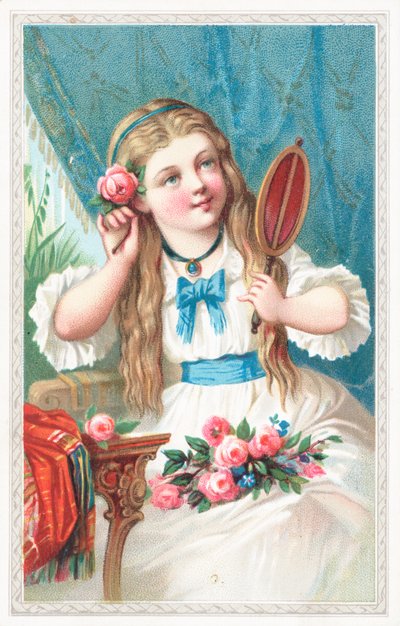 Une jeune fille avec une fleur dans les cheveux - English School