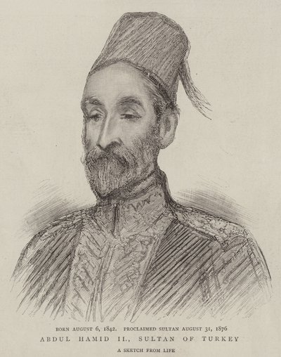 Abdul Hamid II, sultan de Turquie (gravure) - English School