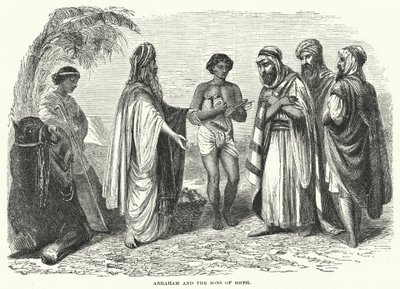 Abraham et les fils de Heth (gravure) - English School
