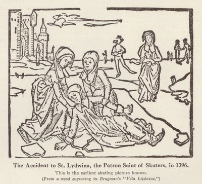 Accident de Sainte Lydwina, patronne des patineurs, en 1396 - English School