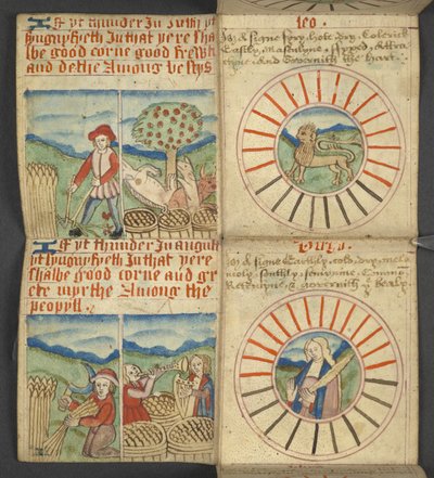 Lion et Vierge, table des lettres dominicales et des nombres d