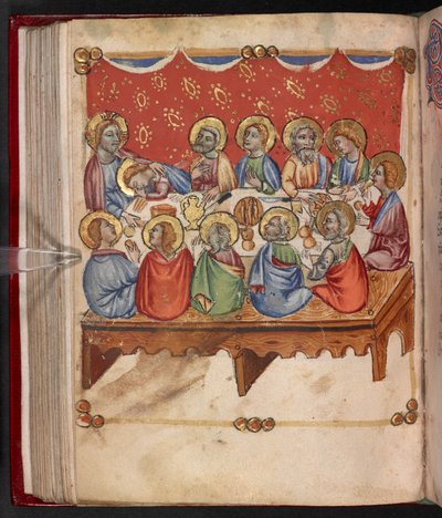 Add. 17466, f.107v La Cène - English School
