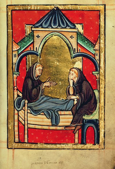 Add 39943 f.21 Boisil, prieur de Cuthbert à Melrose, sur son lit de mort, de 