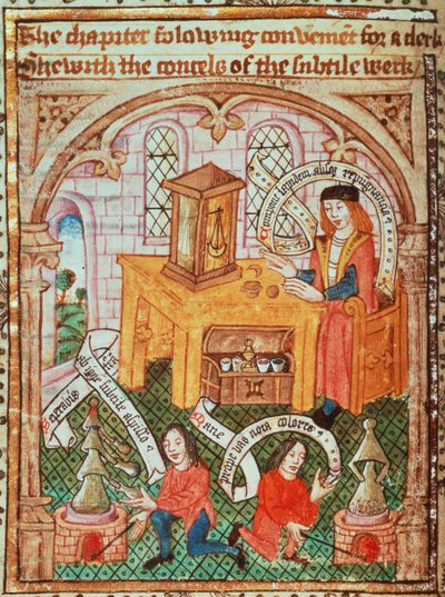 Maître alchimiste préparant des ingrédients, de 