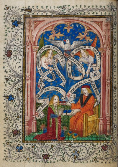 Un disciple alchimique reçoit un livre de son maître, de 