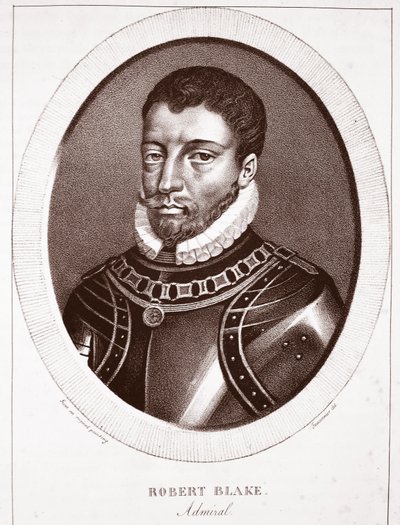Amiral Robert Blake, attribué à Fauconnier, gravé par de Langlume - English School