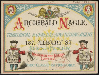 Publicité pour Archibald Neagle, agent publicitaire - English School