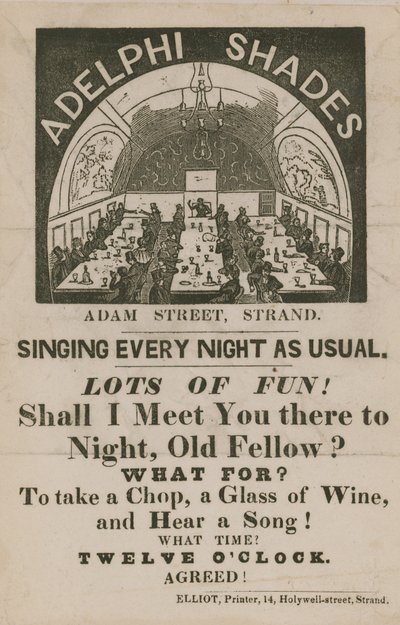 Publicité pour Adelphi Shades, Adam Street, Strand - English School
