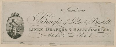 Annonce pour Bought of Locke & Bushell, Manchester - English School