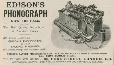 Publicité pour le phonographe d