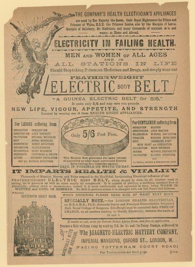 Publicité pour la Ceinture Électrique - English School