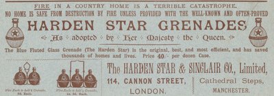 Publicité pour les grenades Harden Star - English School