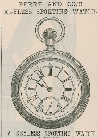 Publicité pour la montre de sport sans clé de Perry & Co - English School