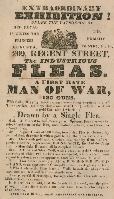 Publicité pour une exposition des Puces industrieuses - English School