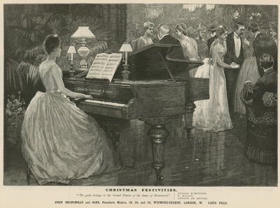 Publicité pour le fabricant de pianos John Brinsmead and Sons, Wigmore Street, Londres - English School