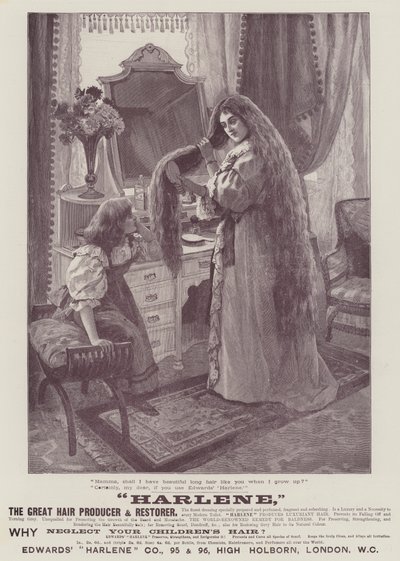 Publicité, Harlene (gravure) - English School