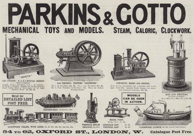 Publicité, Parkins et Gotto (gravure) - English School