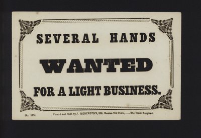 Annonce : Plusieurs mains recherchées pour un travail léger (type) - English School