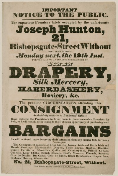 Publicité pour des bonnes affaires - English School