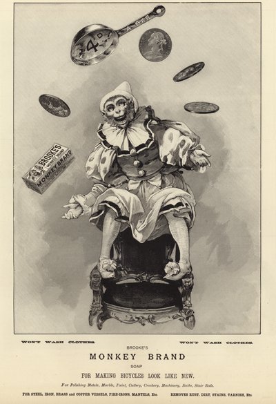 Publicité pour le savon Brookes Monkey Brand - English School