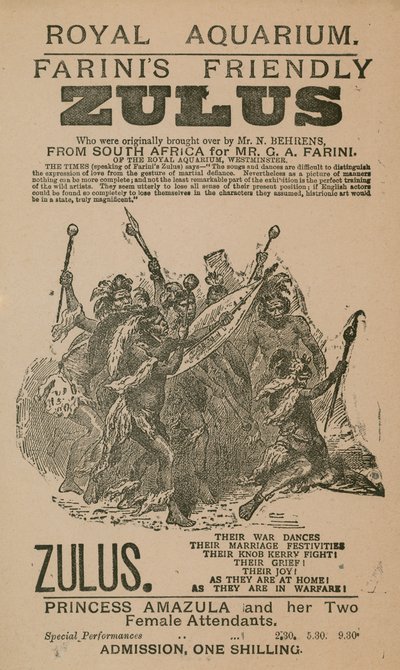 Publicité pour les Zoulous Amicaux de Farini - English School
