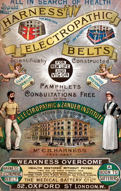 Publicité pour les ceintures électropathiques 
