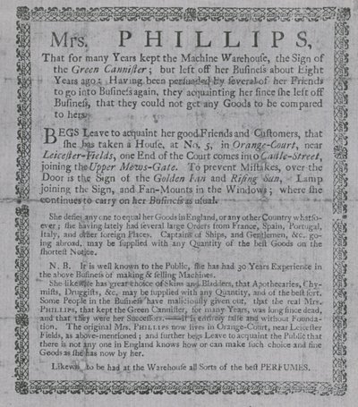 Publicité pour Mme Phillips - English School