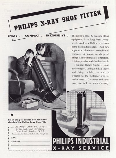 Publicité pour le chausseur à rayons X Philips, années 1930 - English School