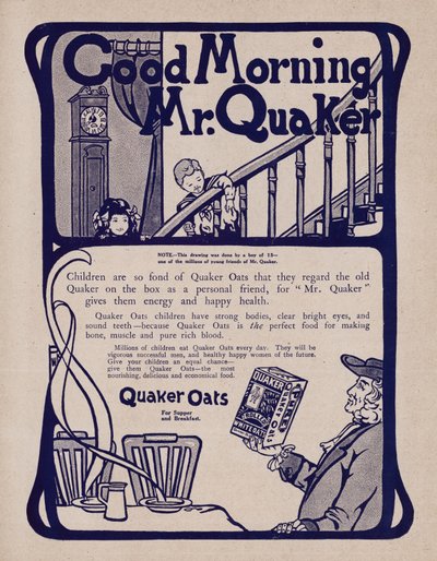 Publicité pour les céréales de petit-déjeuner Quaker Oats - English School
