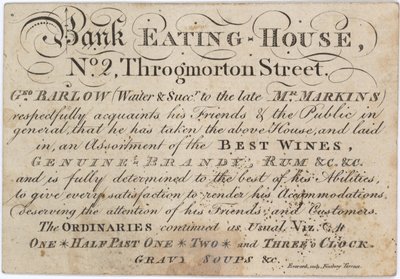 Publicité pour le Bank Eating House - English School
